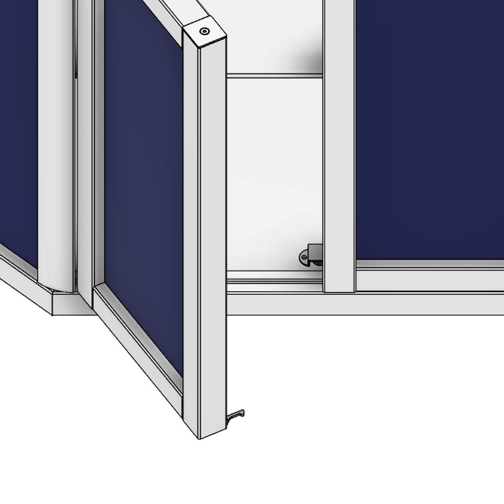52-300-0 MODULAR SOLUTIONS DOUBLE DOOR CATCH<BR>40MM X 50.8MM X 65MM ANODIZED ALUMINUM